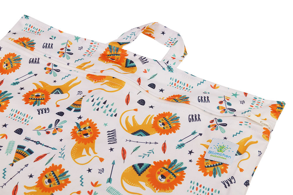 Blümchen hängender XL Windelsack Schläfriger Löwe