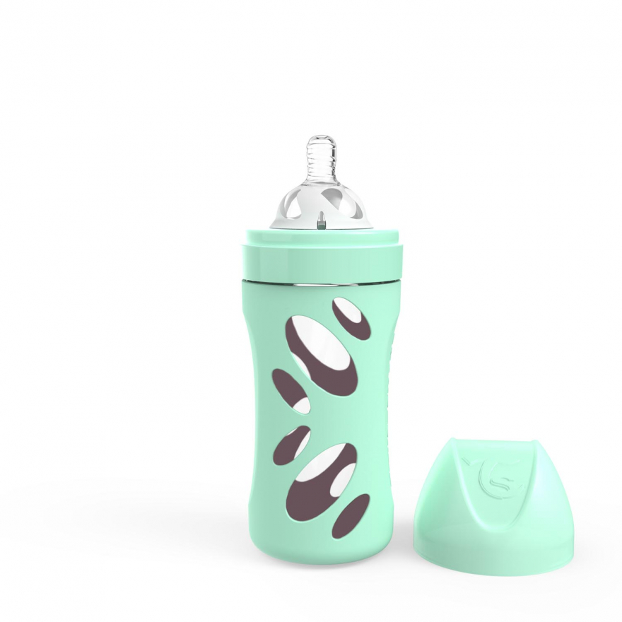 Twistshake Glas-Babyflasche 260ml Pastel Türkis