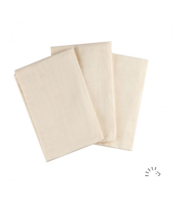 Popolini Mullwindel ecru GOTS 70x70 (3 Stk.)