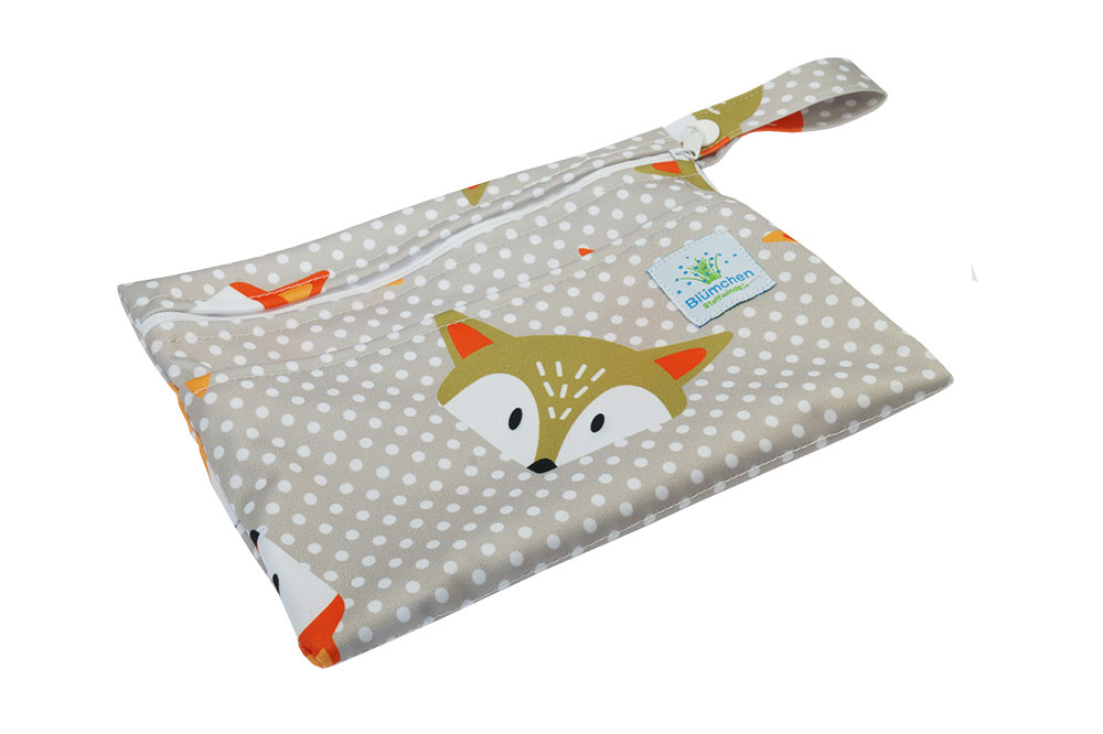 Blümchen PUL Nasstasche für Slipeinlagen Funny Fox