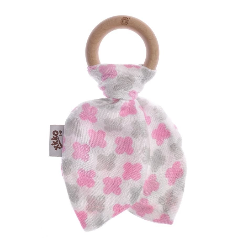 xkko Holz-Beissring mit "Blättern" PinkCross