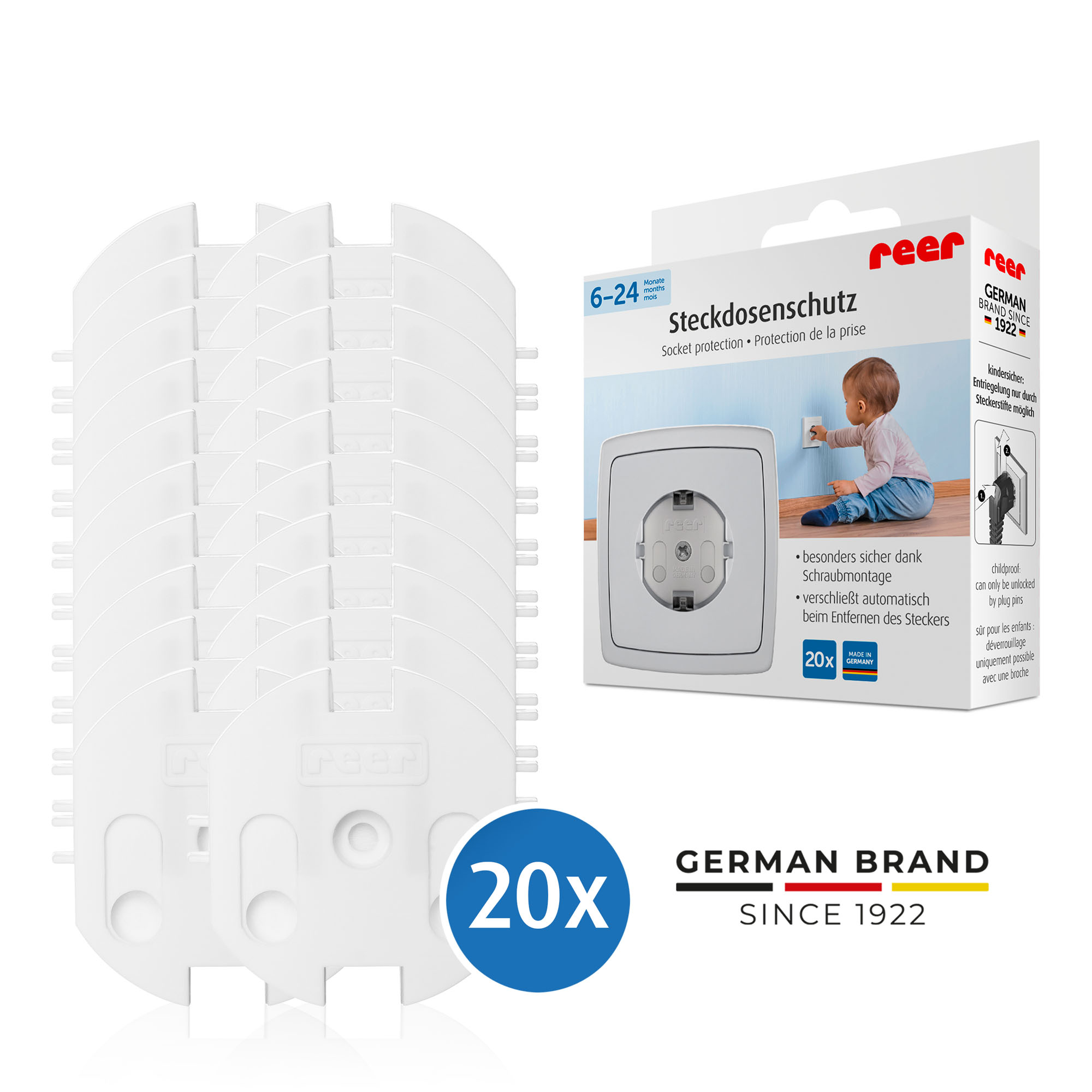 reer Steckdosenschutz (zum Schrauben) - 20 Stück