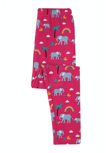 Frugi Libby Leggings Deep Pink Rainbow Walks