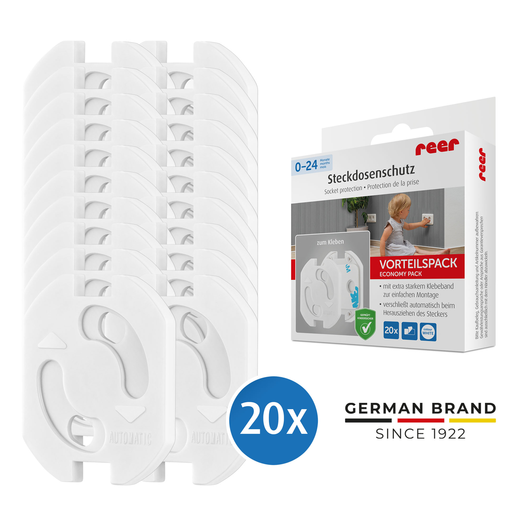 reer Steckdosenschutz (zum Kleben) - 20 Stück