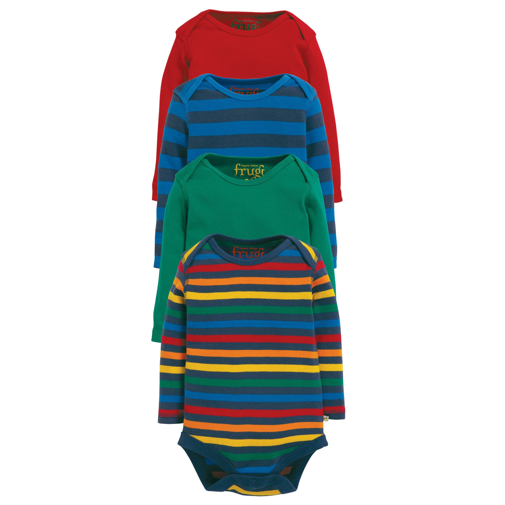 Frugi Langarm-Bodies "Over The Rainbow" (4 Stk.) Gr. 6-12 Monate