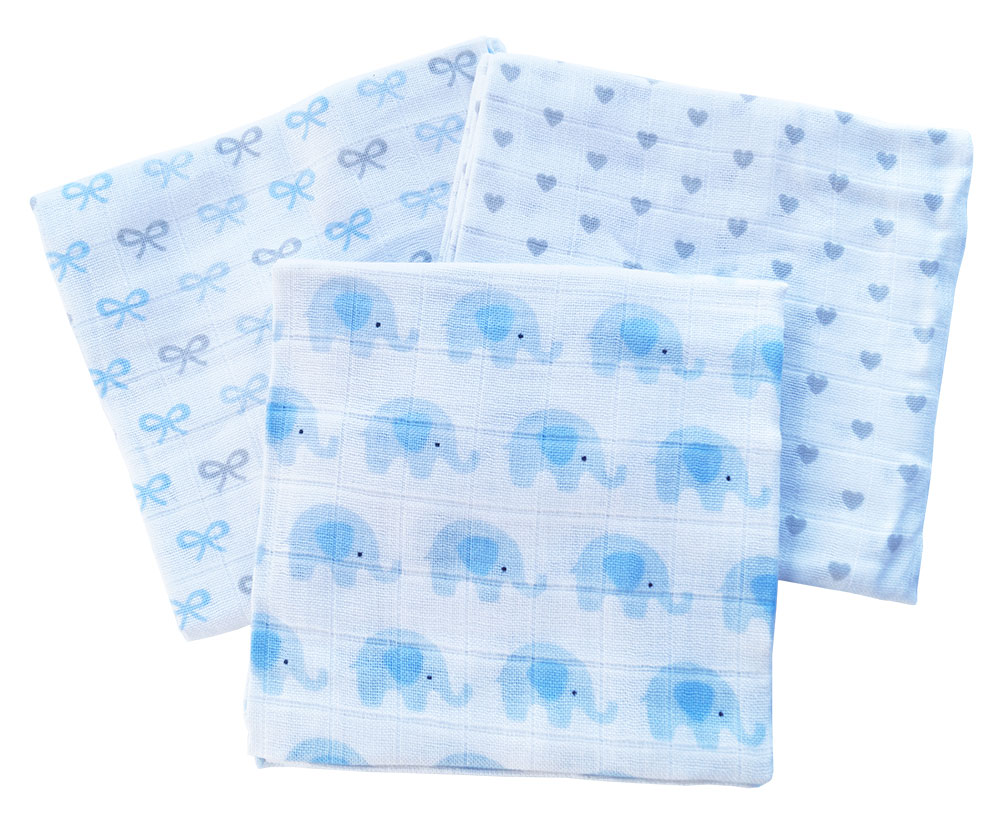 Blümchen Mullwindel bedruckt (70x70) - 3 Stk.