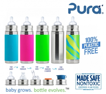 Purakiki Isolier-Babyflasche 250ml