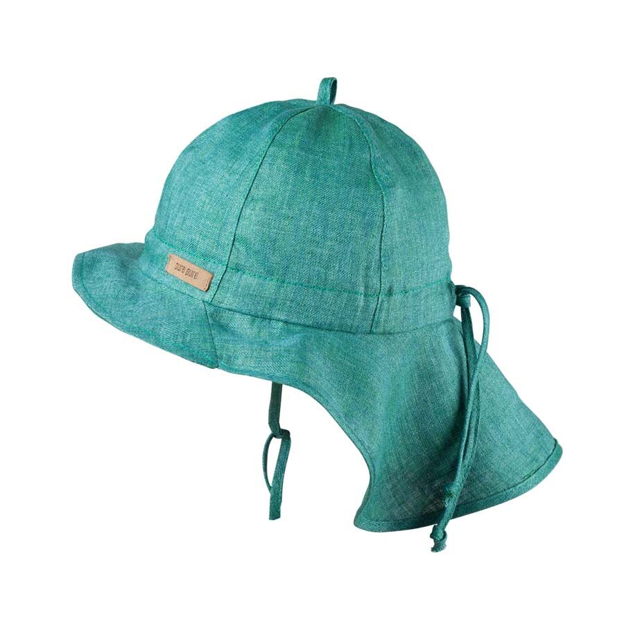 pure pure Leinen-Sommerhut Pine Green mit UV-Schutz