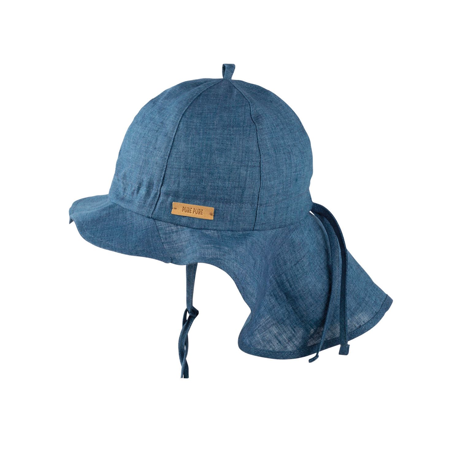pure pure Leinen-Sommerhut Storm Blue mit UV-Schutz
