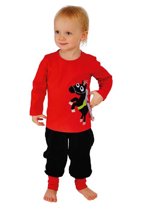 LipFish langarm T-Shirt Red Horse Gr. 74/80