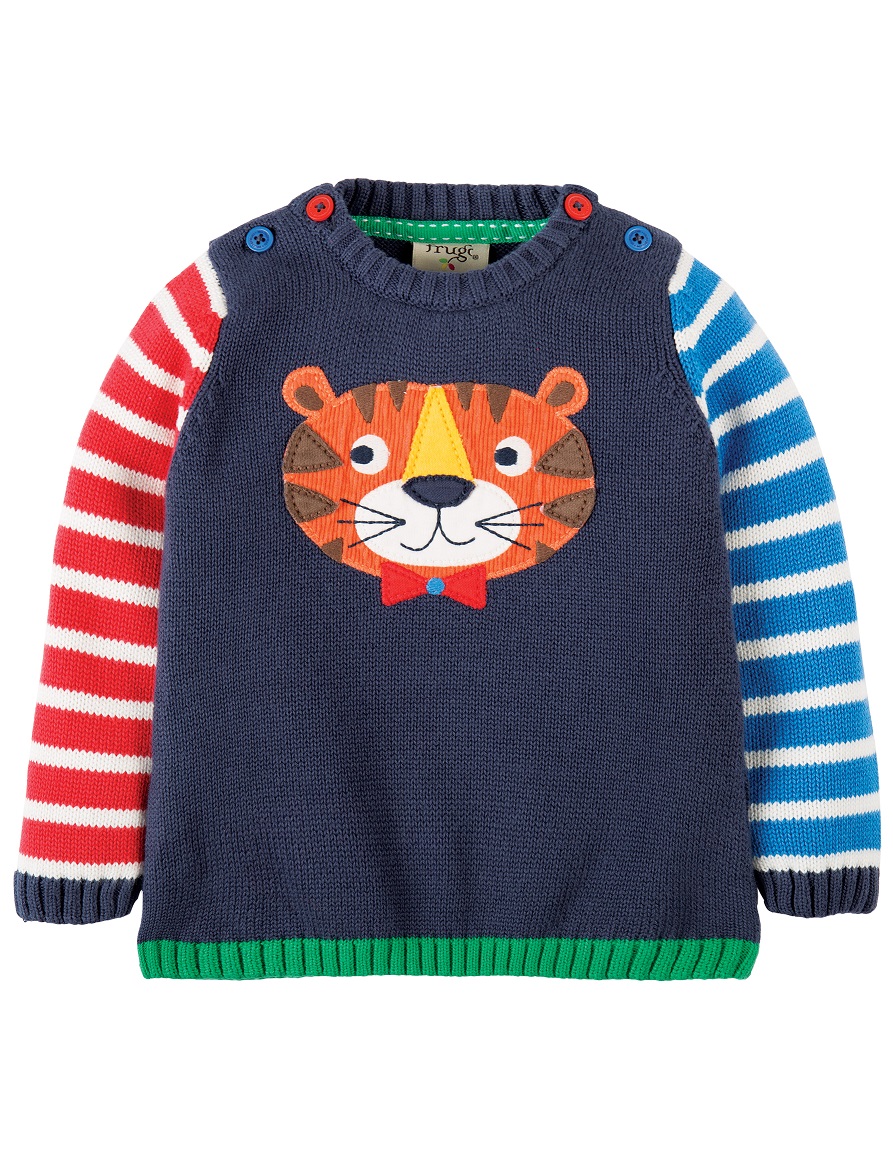 Frugi Strickpulli Navy/Tiger kbA