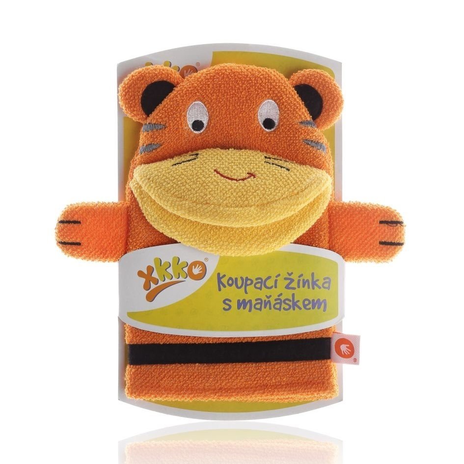 xkko Waschlappen mit Handpuppe Tiger