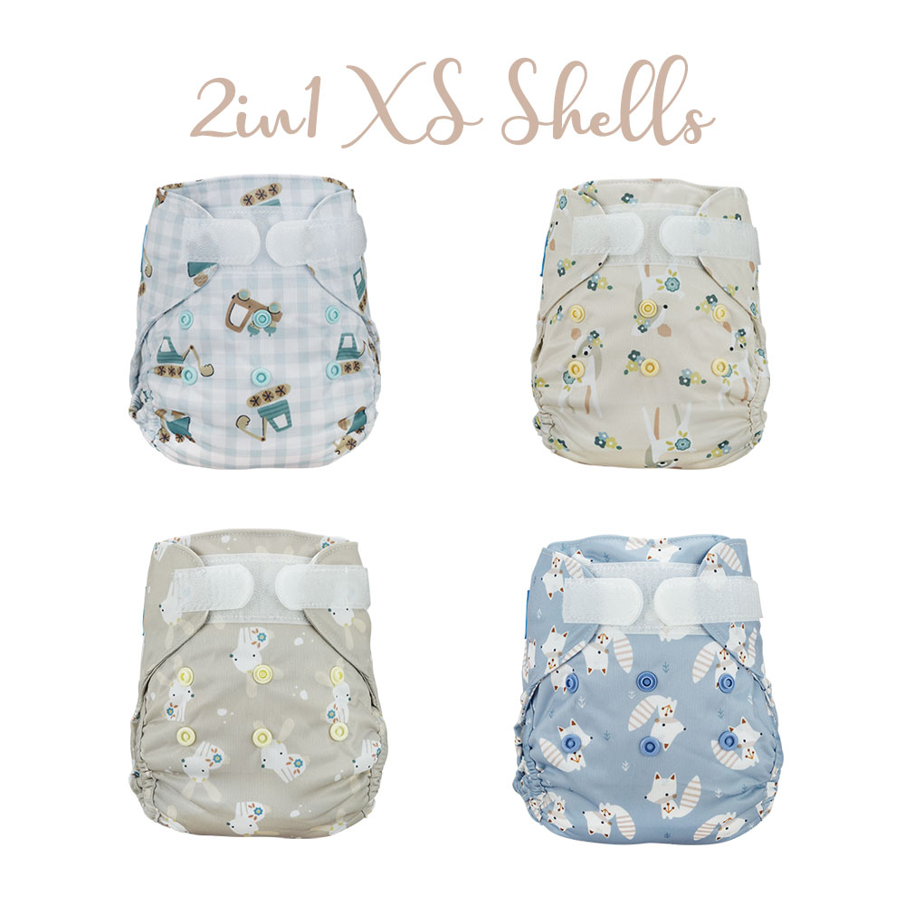 Blümchen 2in1 ECO-Neugeborenen Überhose Harmony Designs Klett