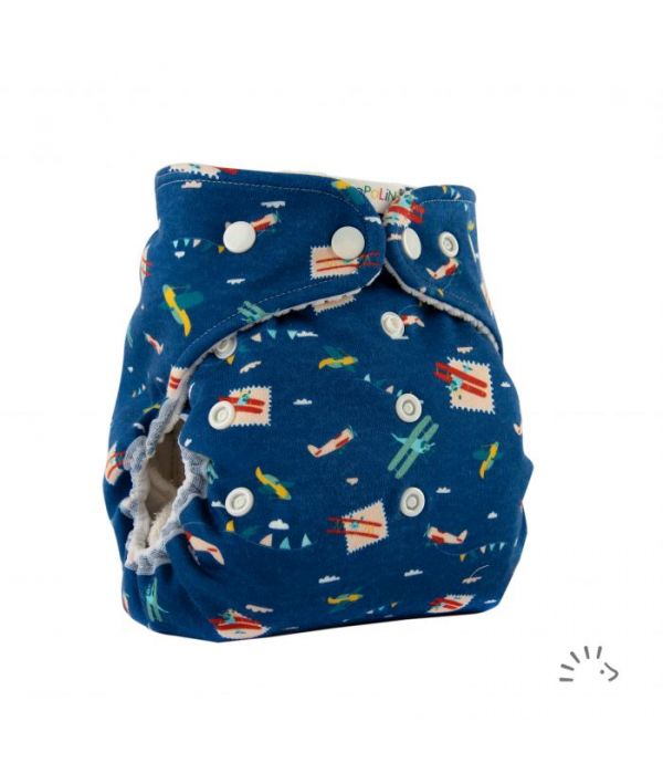 Popolini Snap2Fit Überhose Dark Blue Planes