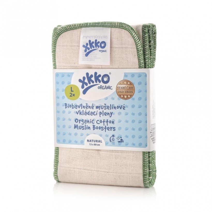 xkko "Alte Zeiten" Organic-Saugeinlagen Large (2 Stk.)
