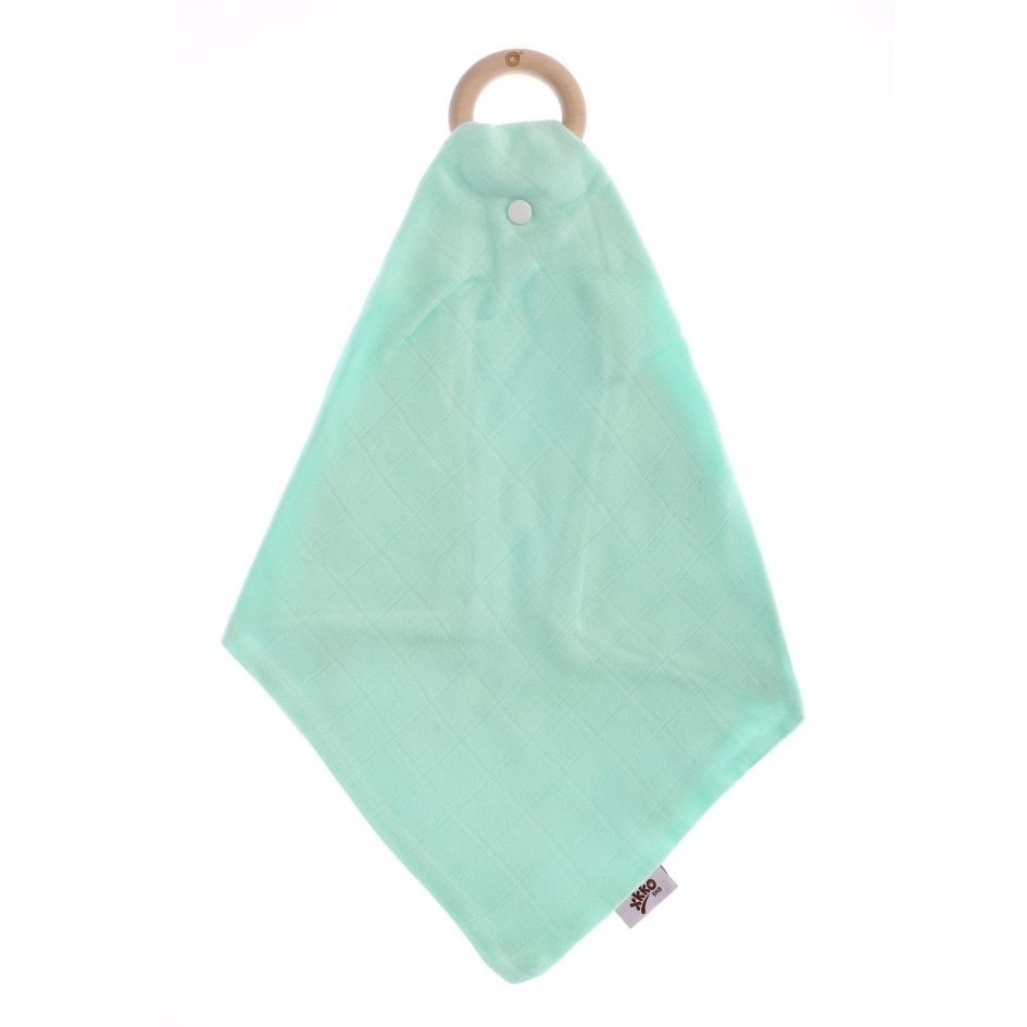 xkko Holz-Beissring mit Mullwindel Mint