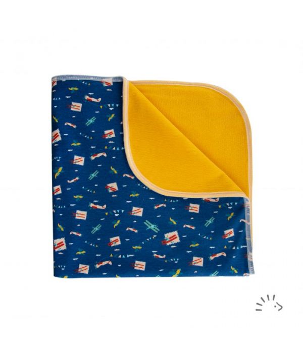 Popolini Wickeldecke Dark Blue Planes