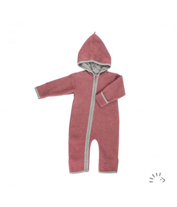 iobio Baby-Overall Baumwollfleece Raspberry Melange Gr. 62/68