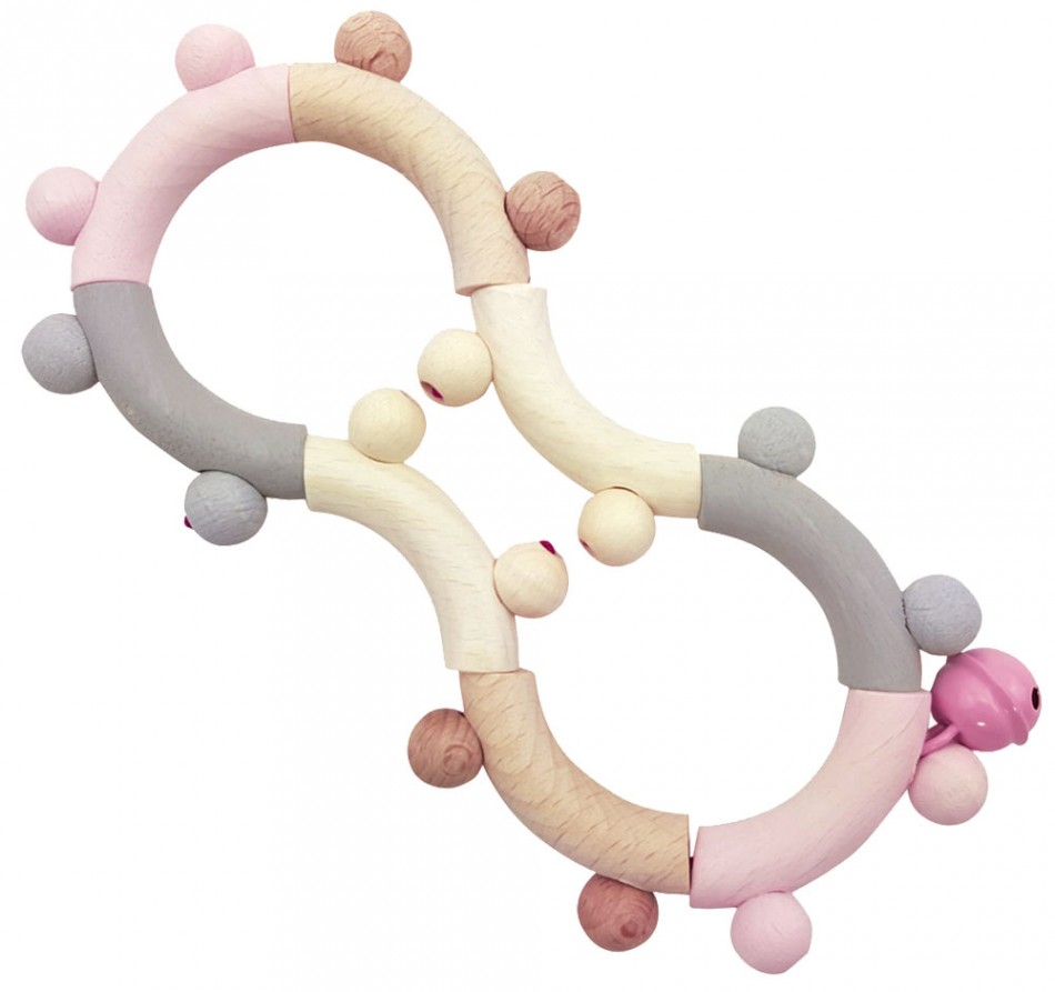 Holzgreifling "Acht" - rosa