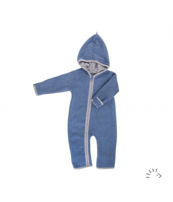 iobio Baby-Overall Baumwollfleece Blueberry Melange Gr. 62/68